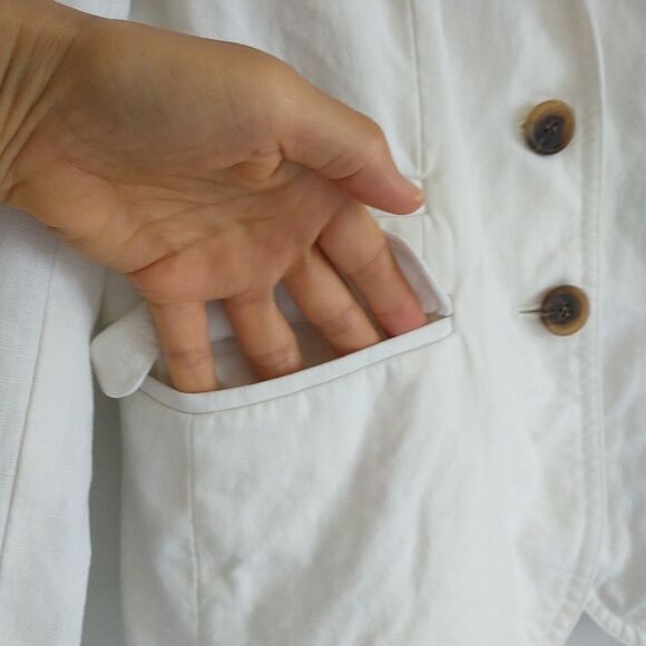 J Crew Schoolboy Blazer 6 White Linen Lined Academia Preppy Career Office Work - Picture 3 of 10